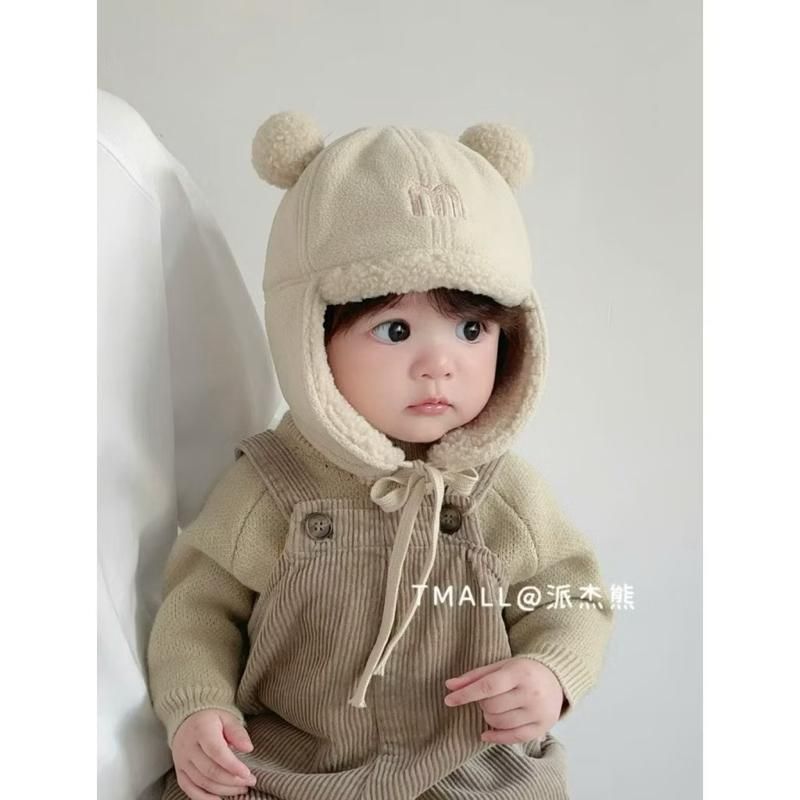 Mũ Lót Lông Tai Gấu Beiqi Bean - Mũ Ấm Mùa Đông Dễ Thương cho Bé 2-5 Tuổi, Kích Thước 48-52cm