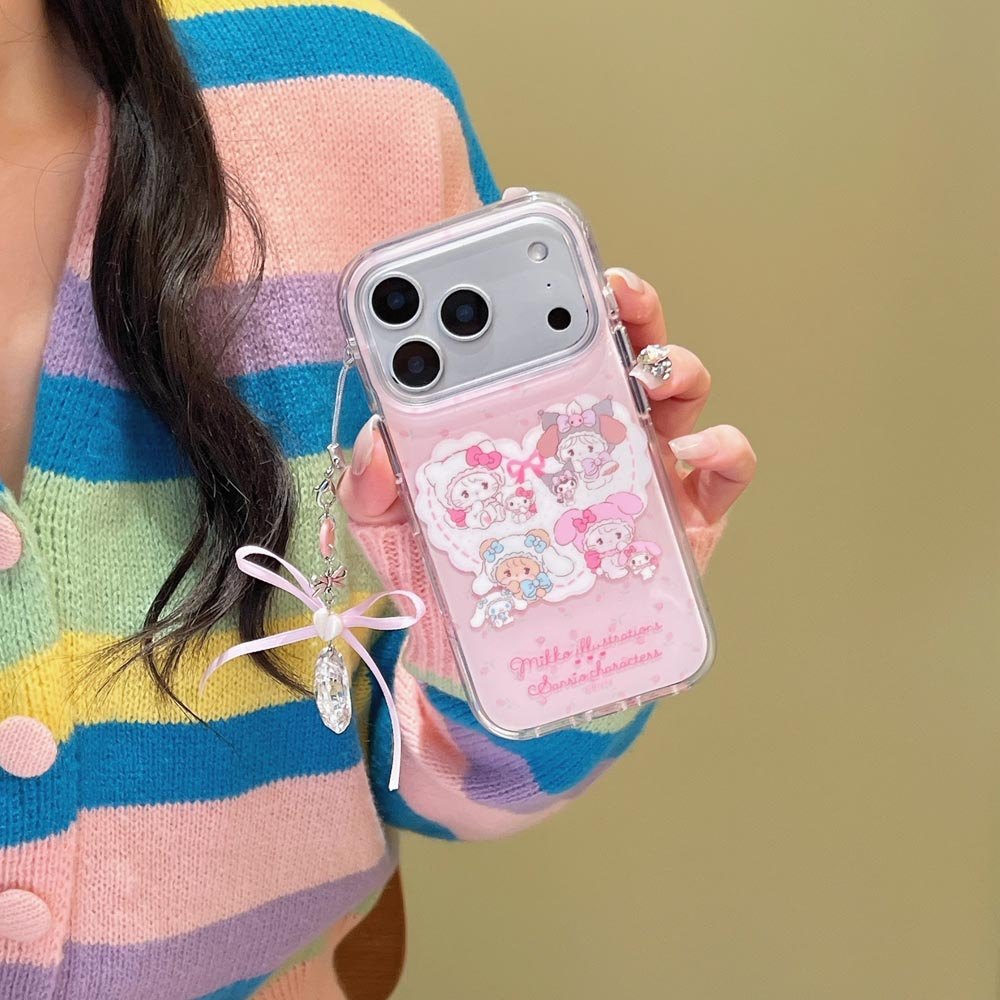 Ốp lưng cứng Tương thích với iPhone 13 14 14Pro 14ProMax 15 15Pro 15ProMax 16 16Pro 16ProMax 17 17Pro 17ProMax MIkko Love Sanlio Pattern Case