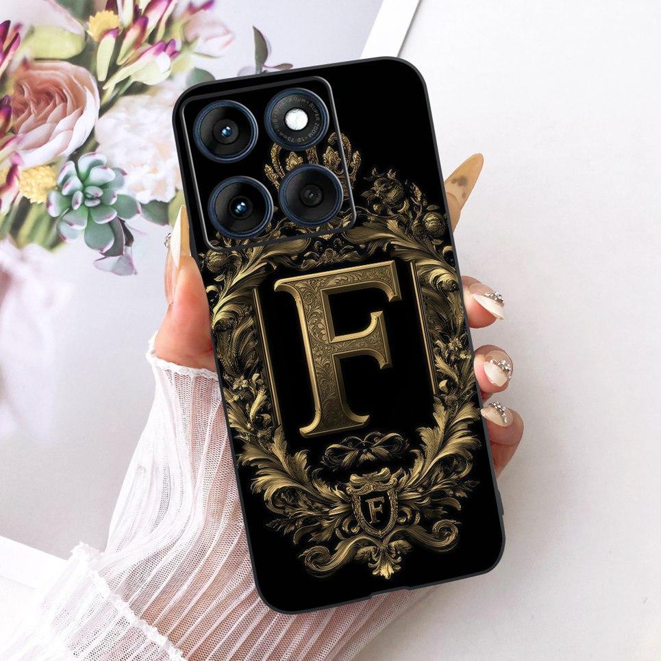 Dành Cho Motorola Moto Edge 60 60s 60 Fusion 60 Pro Ốp Lưng Màu Đen Mềm TPU Vỏ Điện Thoại Silicon Màu Đen Đỏ Họa Tiết Chữ Cái Vỏ