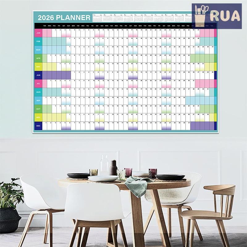 RUA 2026 Lịch Treo Tường Hàng Năm Poster Có Miếng Dán Lịch Lập Kế Hoạch Lớn Tổ Chức Văn Phòng Tại Nhà Quản Lý Thời Gian Lịch Trình Công Cụ Mới