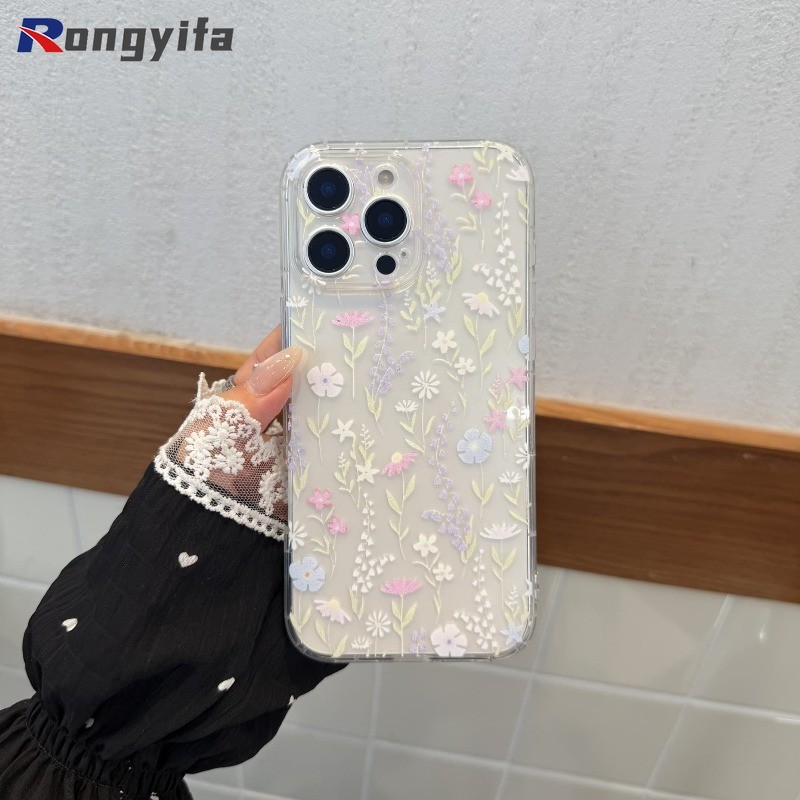Ốp In Hoa Cho Samsung Galaxy M55 M54 M53 M52 M51 M42 M35 M34 M33 M31s M30S M23 M20 M15 M14 M13 M12 M11 M04 M02S Ốp Điện Thoại Hoạt Hình Hoa Trong Suốt Dễ Thương