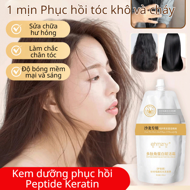 Dầu Xả Peptide Keratin Phục Hồi Tóc Hư Tổn - Hình ảnh thực tế