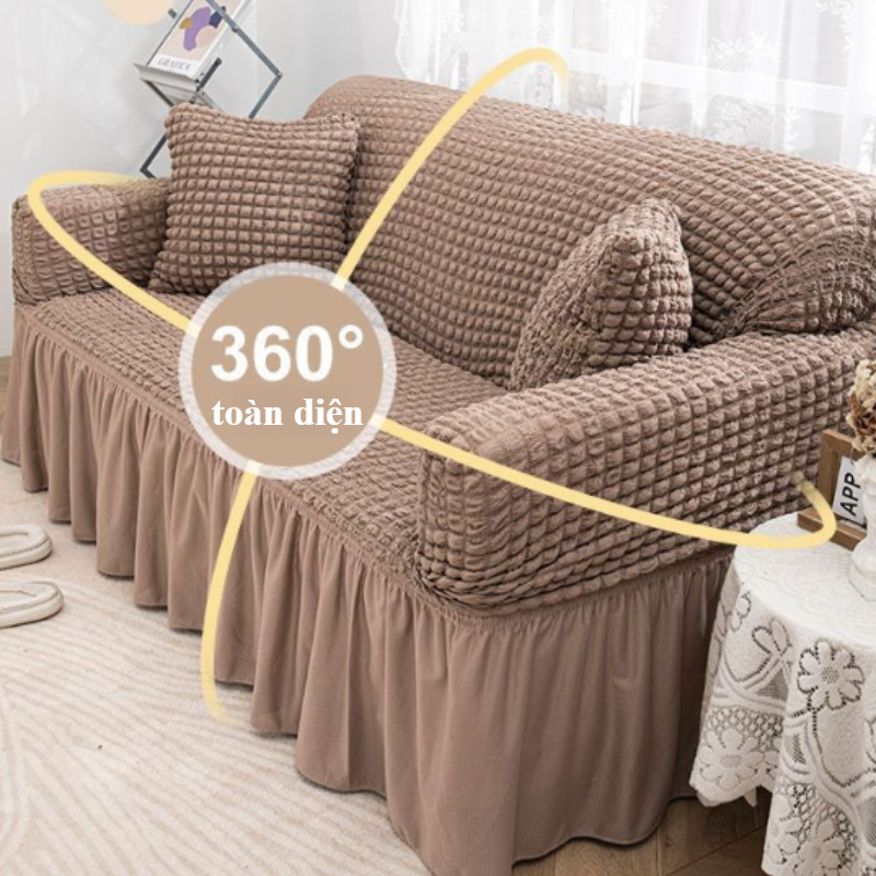 Vỏ Bọc Ghế Sofa 1-4 Chỗ - Co Giãn 4 Chiều, Vải Thun Cao Cấp Chống Trượt, Dễ Vệ Sinh