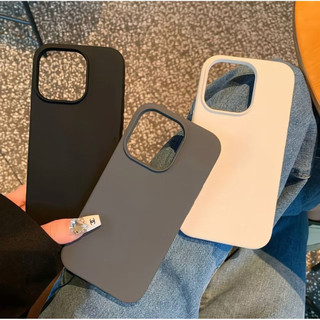 Mềm Mờ Lỏng Silicon Bảo Vệ Ống Thích Hợp Cho IPhone11 12 13 14 15 16 Pro Max 14 15 16 Plus Kẹo TPU Vỏ Bảo Vệ Lỗ Lớn  Màu Xám