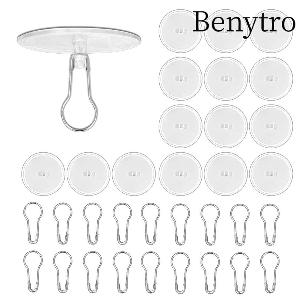BENYTRO 100 Chiếc Móc Trần Dính, Móc Treo Tường Trong Suốt Tự Dính, Phụ Kiện Đèn Chuông Tròn Cốc Hút Mini Cho Đám Cưới