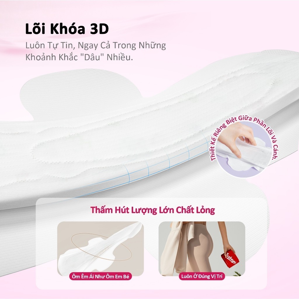 [Combo 6] Băng Vệ Sinh Jusbeyu Siêu Mềm Mỏng Ngày Và Đêm 350mm