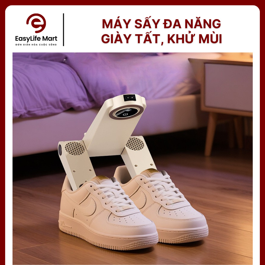 Máy sấy giày, tất, găng tay mini cao cấp làm khô nhanh, khử mùi và hỗ trợ diệt khuẩn hiệu quả.