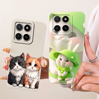 Ốp Lưng Cho Honor X5b Plus Vỏ Bảo Vệ Camera Hoạt Hình Dễ Thương Thỏ Mèo Silicon Lỏng Vỏ Mềm Cho HonorX5b Plus Capa