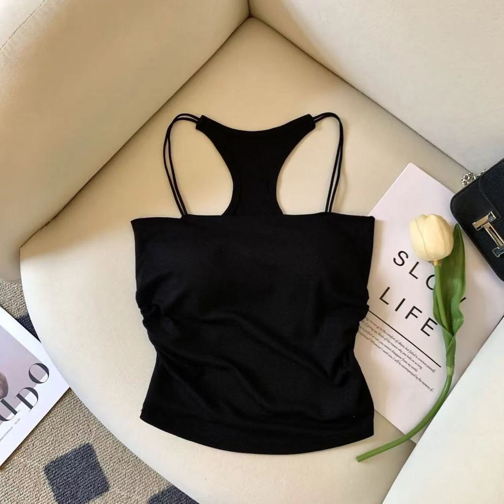Blouse Sleeveless Nữ màu xanh lá cây, crop top gợi cảm và tank top thể thao