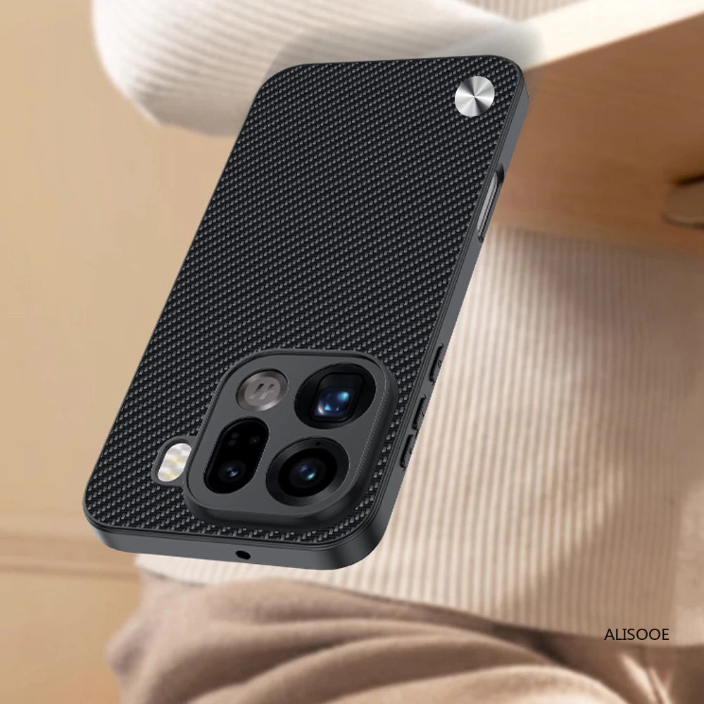 Da Funda Cho OPPO Find X9 X9 Pro Ốp Lưng Họa Tiết Sợi Sang Trọng PU-Leather Bảo Vệ Vỏ Chống Sốc Capa