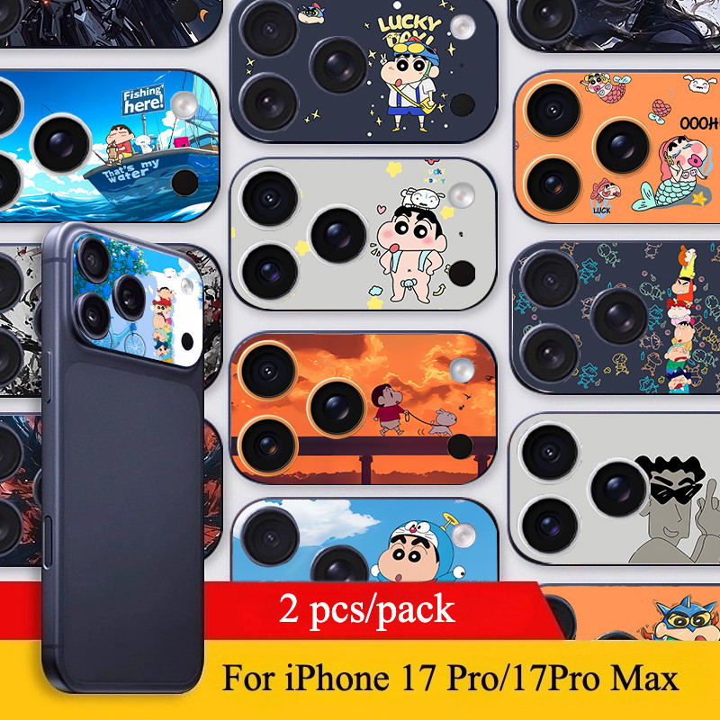 [2 Cái] Dành Cho iPhone 17 Pro / 17 Pro Max DIY Crayon Shin-chan Mềm Mờ Camera Giấy Dán Phim / Bảo Vệ Camera Chống Trầy Xước