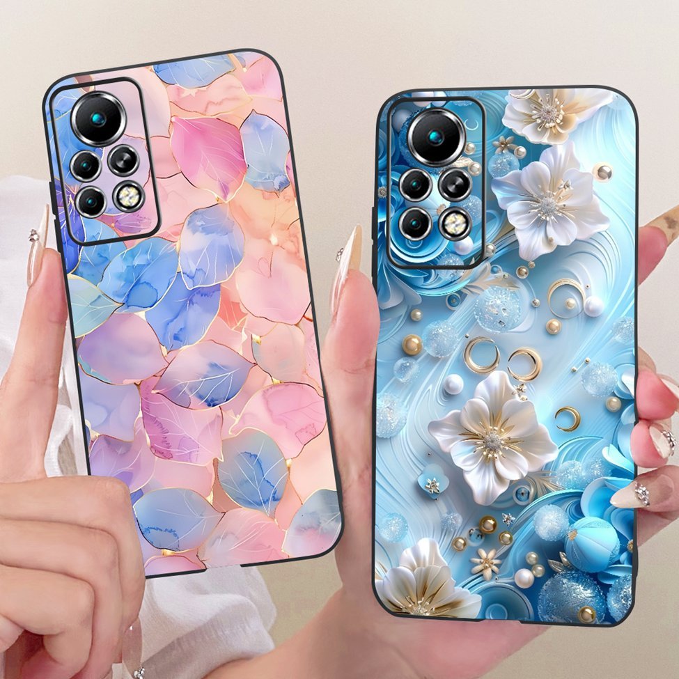 Infinix X698 Ốp Lưng Infinix Note 11S Vỏ Silicon Mèo Dễ Thương Thời Trang Bướm Ngộ nghĩnh Vỏ Mềm Sơn Thoáng Mát