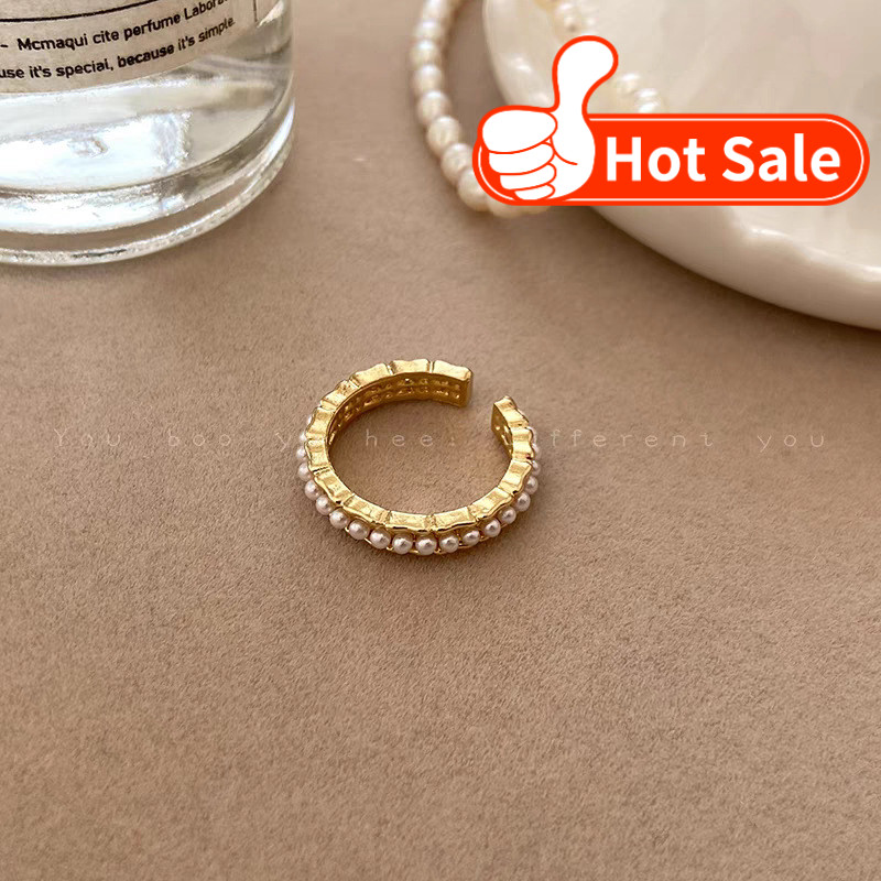 Nhẫn cổ điển đính đá ngọc trai cao cấp - Phù hợp cho bé gái