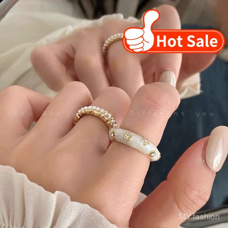 Nhẫn cổ điển đính đá ngọc trai cao cấp - Phù hợp cho bé gái