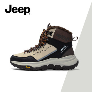 JEEP Snow Short Boots Nữ Đế Dày Lông Cừu-Fleece Ấm Áp Cao Cấp Thu Đông Đi Bộ Đường Dài Đi Bộ Đường Dài Chống Trơn Trượt Giày Chống Mài Mòn