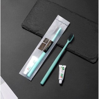 [Giao hàng tại địa phương] Bộ bàn chải đánh răng dùng một lần khách sạn 100 chiếc Ống hút lông mềm Đồ vệ sinh đóng gói riêng