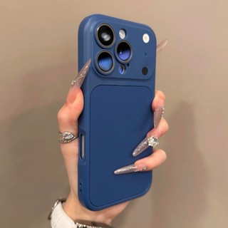 Ốp điện thoại di động chống rơi cửa sổ lớn màu trơn 2 trong 1 cho iPhone17 Pro Max 16 15 14 13 12 11 Pro Max bảo vệ camera chống sốc chống rơi mặt sau cứng