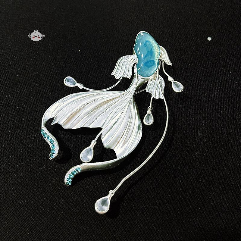 Trang sức thổ cẩm cá tiên sang trọng, chất liệu thổ cẩm cao cấp, phù hợp làm phụ kiện thời trang