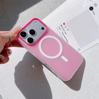 Vỏ từ tính màu kẹo hồng xanh hồng HỒNG cho IPhone 17 16 15 14 13 12 11 16e Air Pro Max X XS XR XSMAX 7 8 + Plus SE 2020 2022 Vỏ màu cam kẹo GDKK