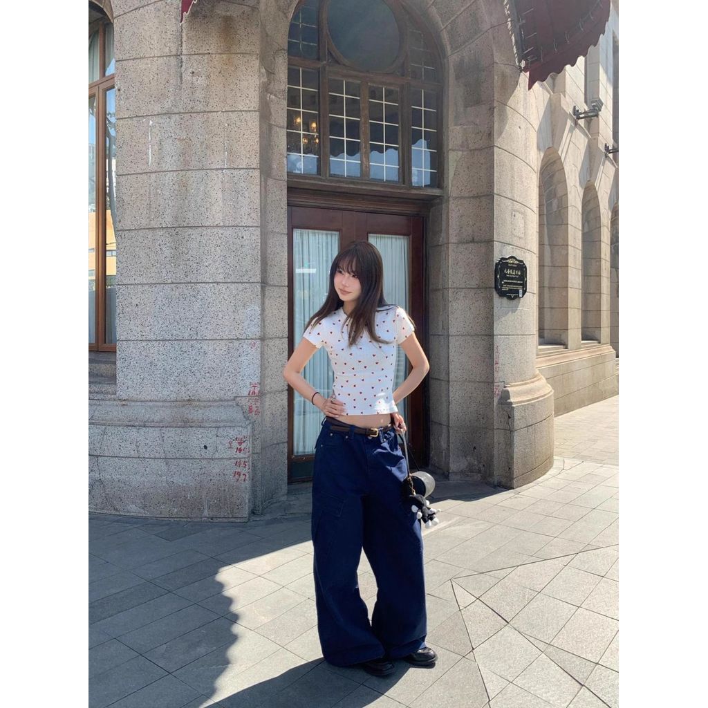 Milyfashion Cổ Tròn In Hình Tình Yêu Tay Ngắn T Mùa Hè Phong Cách Mới Chính Hãng Vai Slim-fit Ôm Hơn Nhìn Phù Hợp Với Hàng Đầu Hợp Thời Trang Cho Bé tee BRIY
