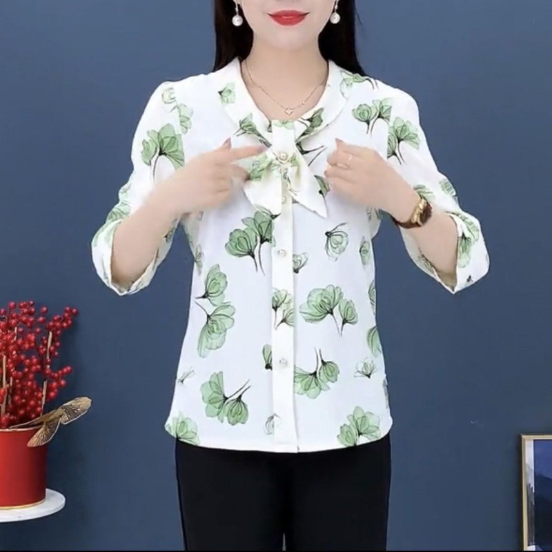 Áo thun dài tay họa tiết hoa bướm cho mùa thu, thiết kế rộng rãi và thoải mái