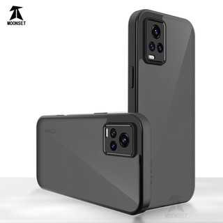 Dành Cho Vivo V20 / V21 / V21E 4G / 5G Ốp điện thoại Cứng Trong Suốt Da-Cảm Giác Mềm Khung TPU Chống Sốc Mỏng
