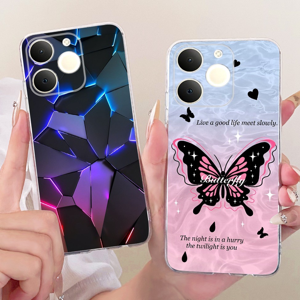 Ốp lưng Realme Note 70T RMX5313 ​​​​​​​Dành Cho Realme Note 70 Vỏ Mèo Dễ Thương Thời Trang Bướm Vỏ Sơn Sang Trọng