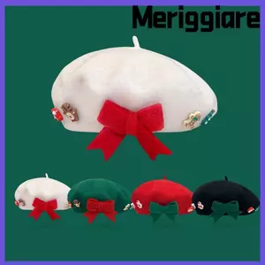 Mũ nồi Giáng sinh MERIGGIARE, Len không có mái hiên Mũ beanie len, Thời trang Màu trơn Mùa đông ấm áp Mùa đông Mũ họa sĩ Năm