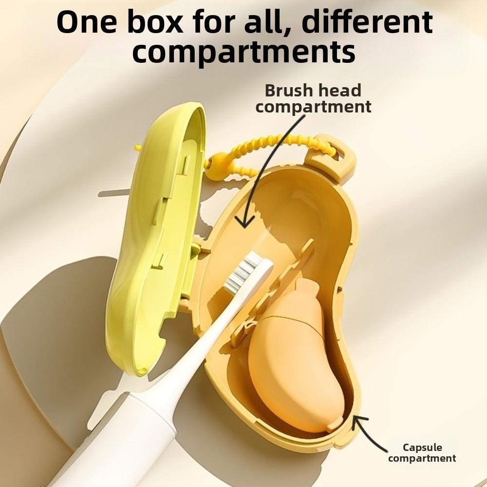 Vỏ bảo vệ bàn chải đánh răng WANYEDI, nắp nhựa di động 2in1 hình quả chuối, chống bụi cho du lịch, leo núi, cắm trại