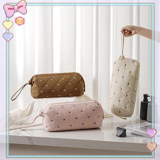 [beautifulhome] Túi Bảo Quản Máy Sấy Tóc Nữ Cho Du Lịch Nơ Dễ Thương Thêu Quilted Dụng Cụ Làm Tóc Dây Kéo Chống Thấm Nước Túi Đựng Mỹ Phẩm [Làm Đẹp]