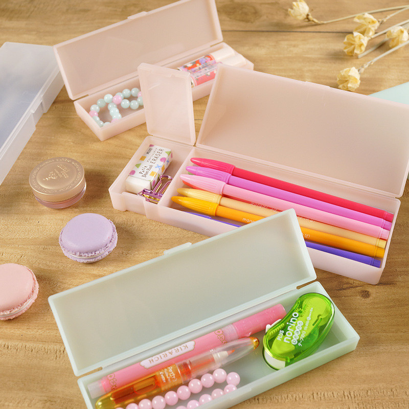 💦Phong Cách Nhật Bản Đơn Giản Mờ Hộp Văn Phòng Phẩm Muji Nhỏ Phong Cách Tươi Hộp Đựng Bút Chì 69R