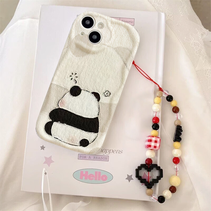 Ốp điện thoại hình gấu trúc dễ thương 3D cho Google PIXEL 7 8 9 10 Pro XL 7A 8A 5G Vỏ silicon mềm Dây đeo cổ tay hoạt hình TPU cạnh gợn sóng Vỏ chống sốc thời trang