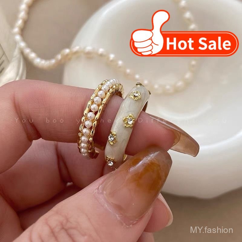 Nhẫn cổ điển đính đá ngọc trai cao cấp - Phù hợp cho bé gái