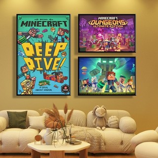 Tranh canvas theo chủ đề Minecraft (MC), thích hợp cho phòng thể thao điện tử, quán cà phê internet, phòng trẻ em, phòng ngủ và trang trí nhà cửa