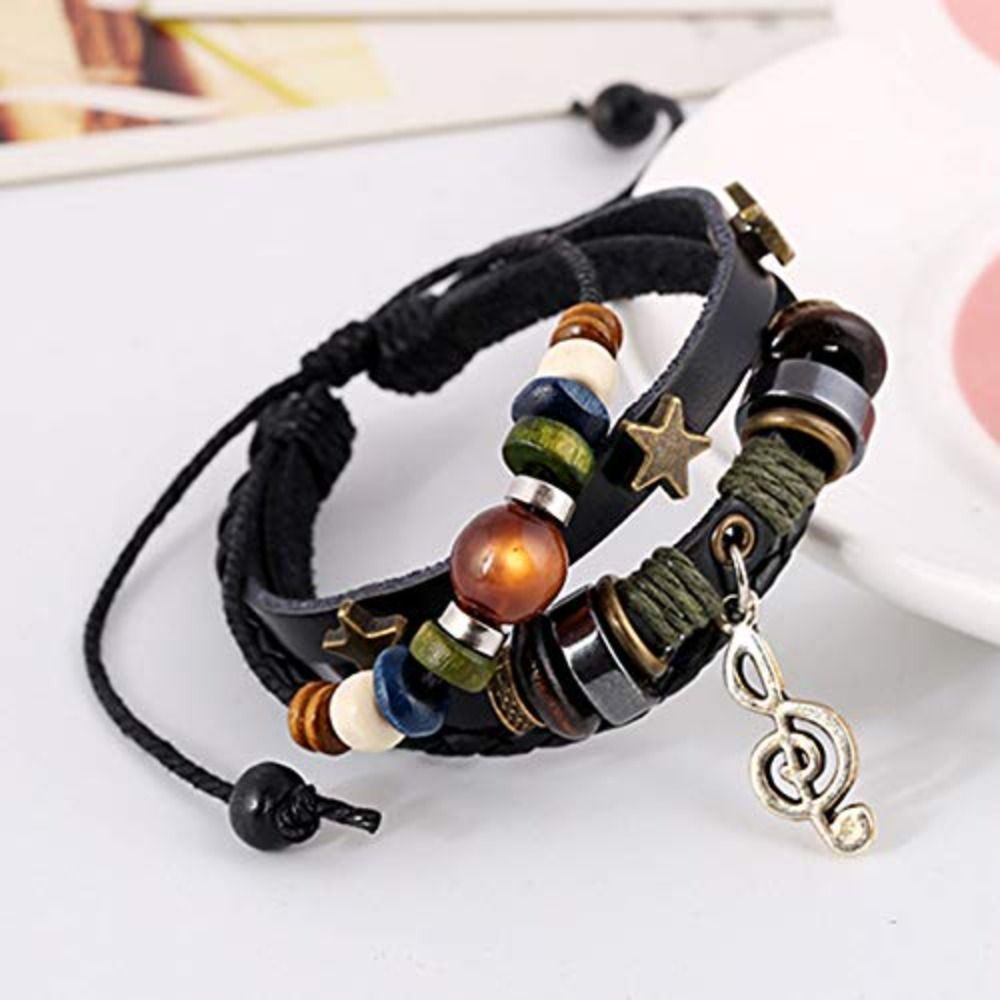 Phụ kiện cốt lõi cổ tích TRACEILLOIAN, Vòng tay đính cườm ghi chú âm nhạc thủ công, Thời trang có thể điều chỉnh phong cách Boho Thiết kế thẩm mỹ Vòng tay cổ tích Grunge Phụ kiện phụ nữ