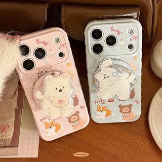 [Sheren] Ốp điện thoại hình chú chó con hoạt hình phong cách Hàn Quốc Thích hợp cho i17 16 15 14 13 12 11 pro max Vỏ bảo vệ chống sốc