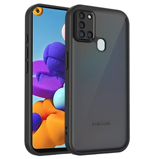 Dành Cho Samsung Galaxy A21s / A03s / A02s / M02s Ốp điện thoại Cứng Trong Suốt Da-Cảm Giác Mềm Khung TPU Chống Sốc Mỏng