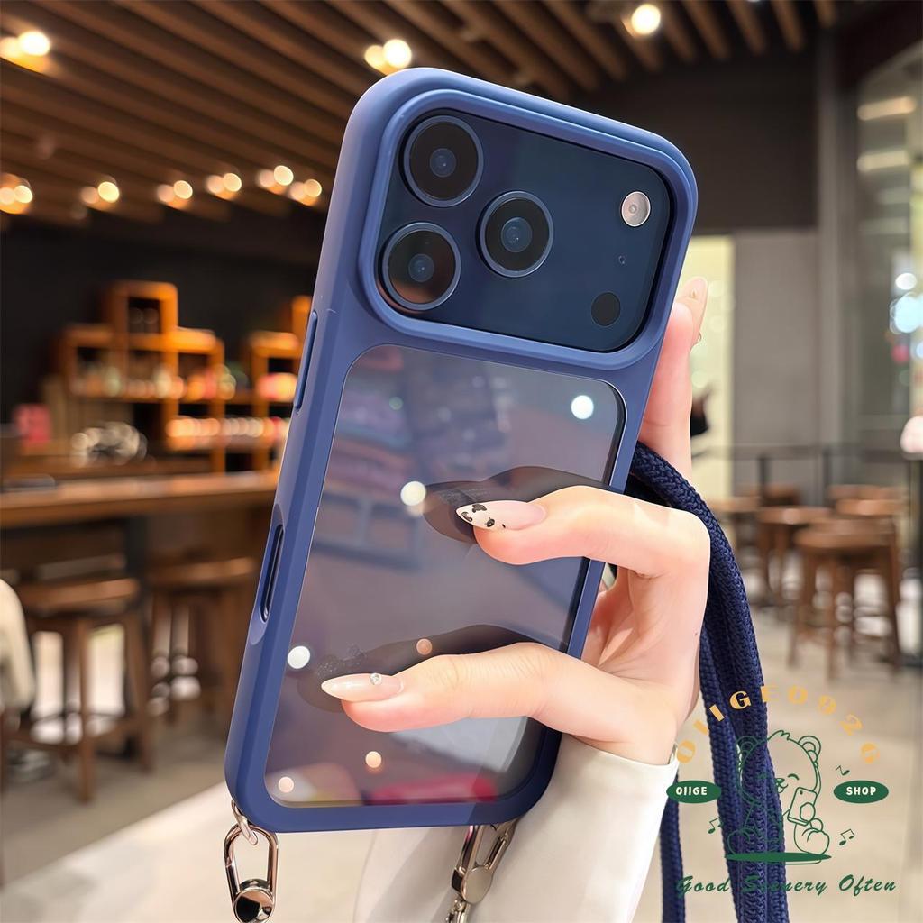 【 Ốp lưng iPhone17 】 Dây buộc cảm giác da lỏng màu cam Vỏ điện thoại iphone17 Pro Max 16 15 14 13 cho vỏ iPhone Vỏ mềm silicon TPU chống sốc