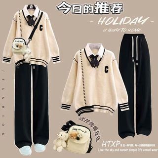 sét bộ quần dây bản to đen+ mix áo SWT dài tay mùa đông phong cách -thuba