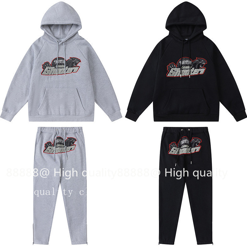 Trapstar Bẫy Đầu Hổ Khăn Thêu Lông Cừu Lót Áo Nỉ Cho Mùa Xuân Nam và Nữ
