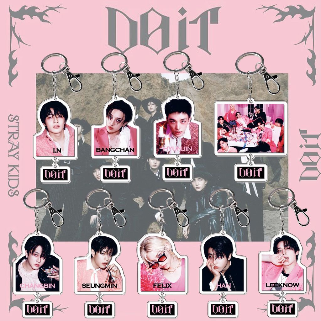 Stray Kids DO IT Móc Khóa HOLLOW Concert ATE HOP Album 5 SAO Acrylic Móc Khóa Phụ Kiện Bang Chan Lee Biết Chang Bin HyunJin Vòng Chìa Khóa Trong Suốt Kim Loại Móc Chìa Khóa YM