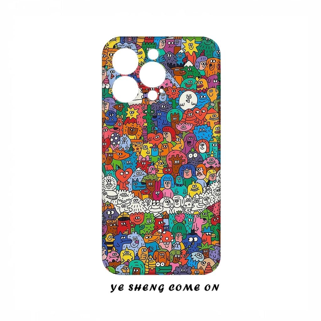 Ốp Điện Thoại Graffiti QYJS Màu Thích Hợp Cho IPhone 17 AIR 13 14 15 16 ProMax 11 12 PRO X XS XR XSMAX 7 8 plus 14 15 16 PLUS Phim Ốp Lưng Cứng EFNW Độc Đáo