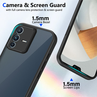 Dành Cho Vivo V23 5G / V23E Ốp điện thoại Cứng Mờ Da-Cảm Giác Mềm Khung TPU Chống Sốc Mỏng Vỏ