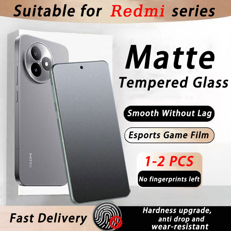 Kính cường lực mặt nhám chống bám vân tay cho Redmi Turbo 4 3 A5 A4 A3 A3x A2 A2+ A1 A1+ K80 K70 K70E K60 K60E K50 Ultra K40 Gaming K40s Pro+ Plus 5G 4G 2025