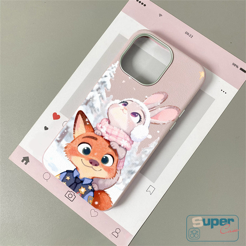 Ốp Lưng Cho OPPO A5X A5i A60 A15 A3X A5 A54 A16 A3s A5s A74 A18 A3 Pro A31 A52 A95 A55 A38 A16K A15 A17 A92 A57 Reno 13 14F Mùa Đông Cặp Đôi Dễ Thương Fox Bunny Zootopia Da Họa Tiết