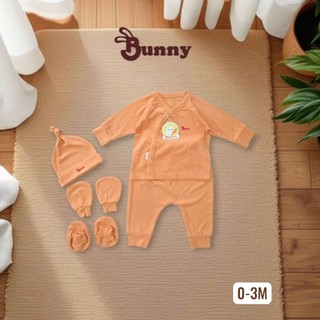 Set 5 món cúc chéo quần lưng thun tăm lụa Bunnybaby cao cấp mềm ấm cho bé 0-3M