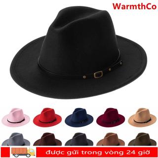 Mũ cao bồi vành rộng WARMTHCO vintage có khóa thắt lưng