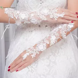 BeautifulHomeA Găng Tay Cưới Ren Ngắn Dài Cho Ảnh Đề Nghị Tiệc Tối Hoa Khăn Tay Nguồn Gốc Trung Quốc Cưới Accesso VN