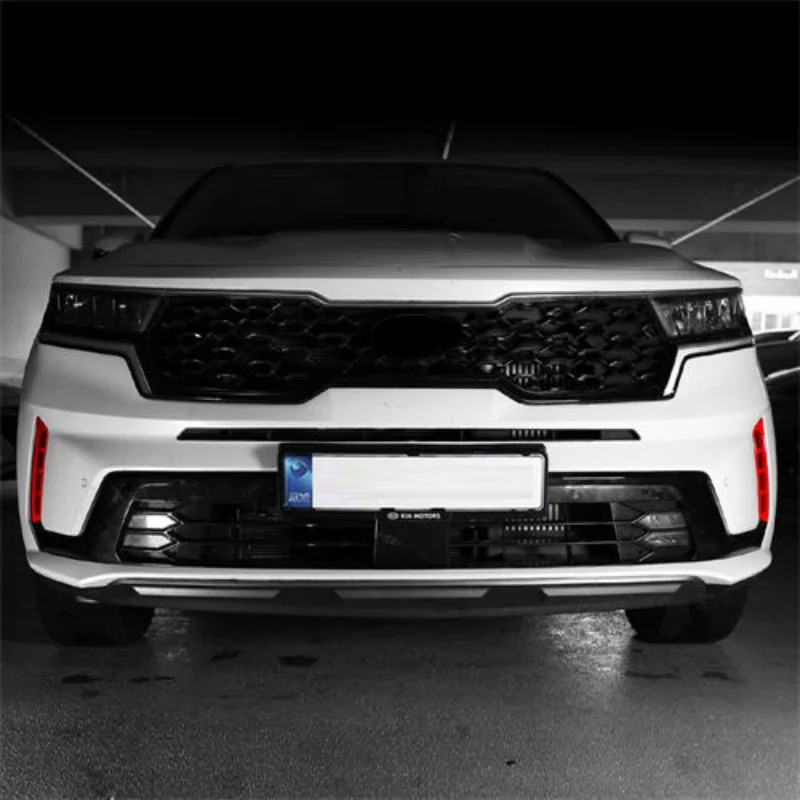 Dành Cho Xe Kia Sorento MQ4 2021-2023 ABS Crom Bạc Sợi Carbon Phong Cách Cản Trước Lỗ Thông Khí Đèn Sương Mù Trang Trí Ngoại Thất
