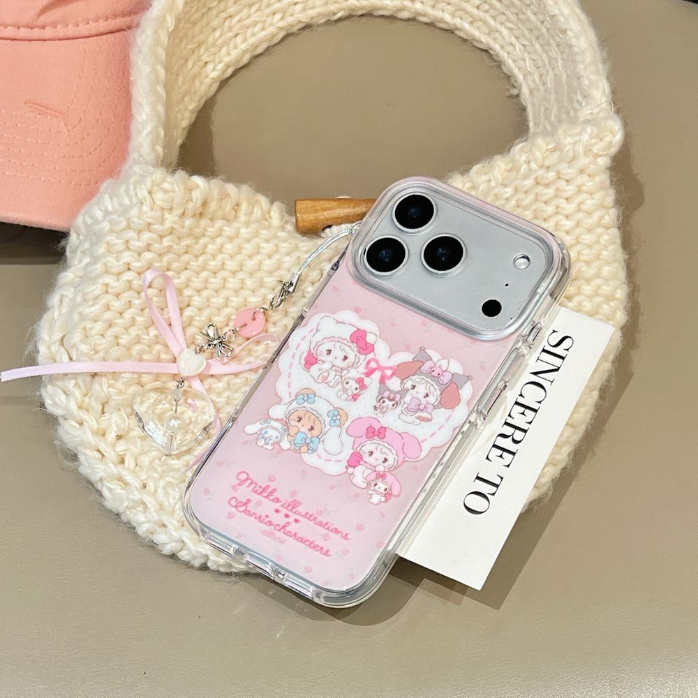 Ốp lưng cứng Tương thích với iPhone 13 14 14Pro 14ProMax 15 15Pro 15ProMax 16 16Pro 16ProMax 17 17Pro 17ProMax MIkko Love Sanlio Pattern Case